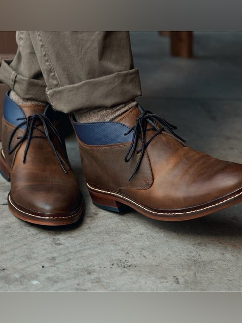 Cole Haan Shoes Men’s 9 Colton Chukka Brown Leather Blue Boots C11771 used